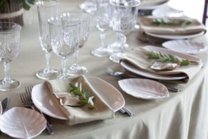 Table Setting Decorated with Flowers